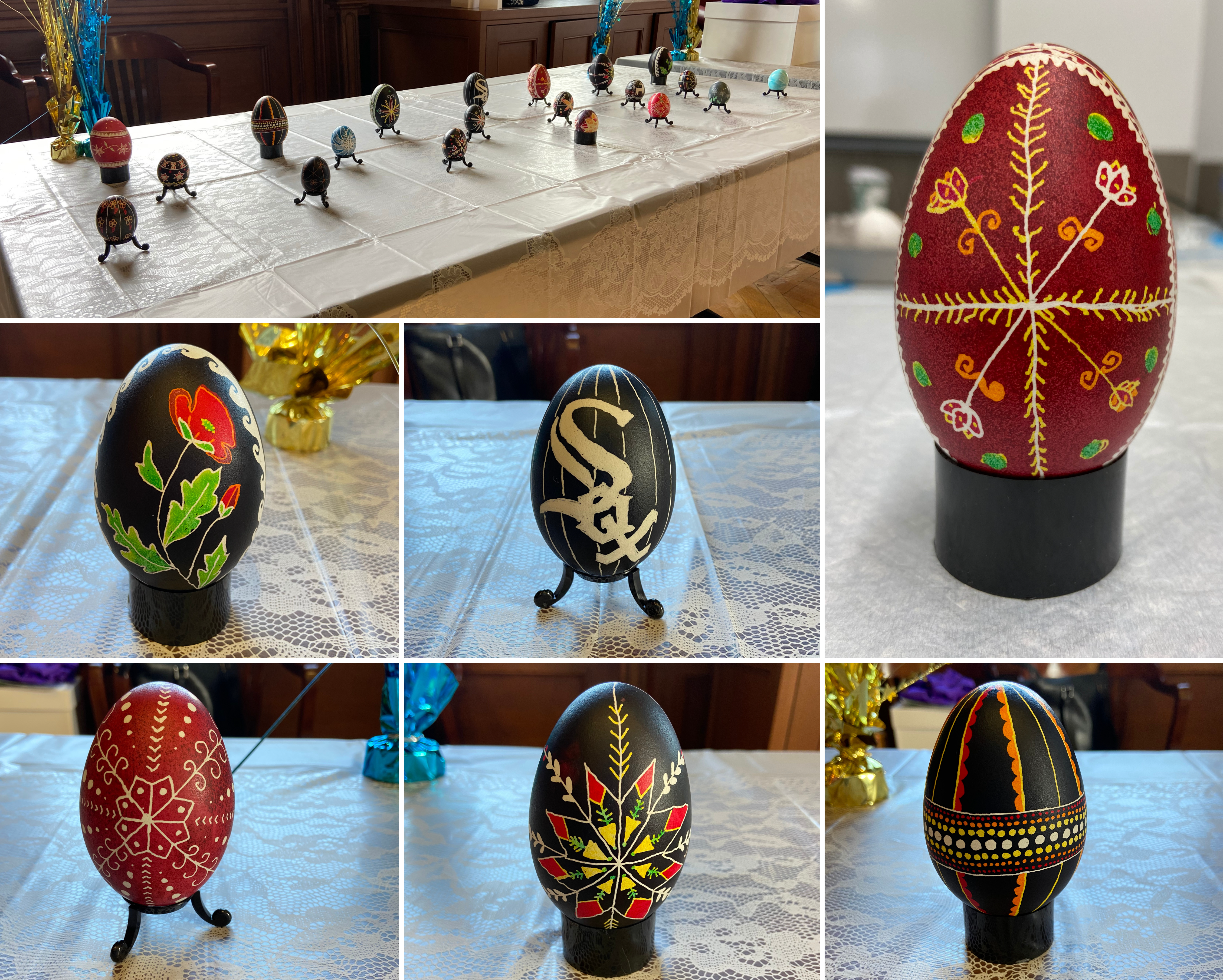 Variety of Student Created Pysanky Eggs 