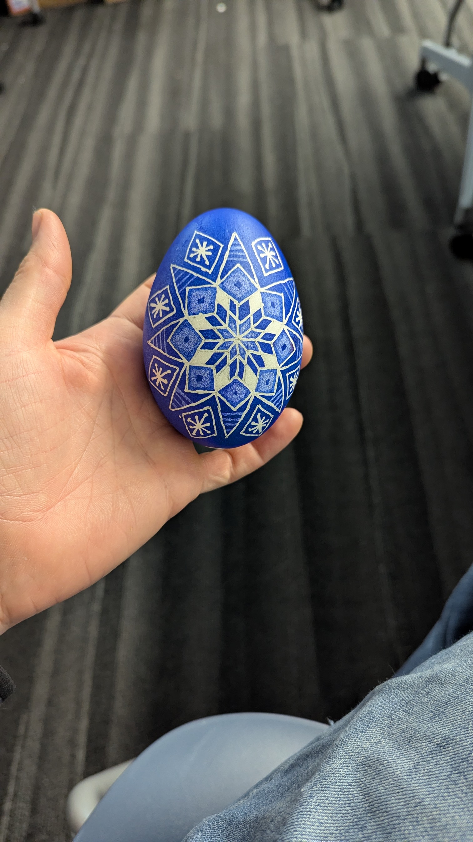 the student's finished pysanka